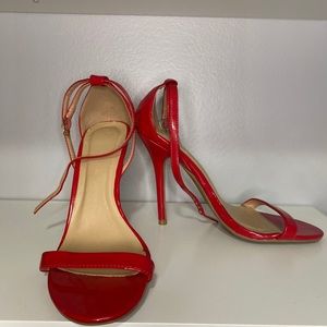 Red strappy heels